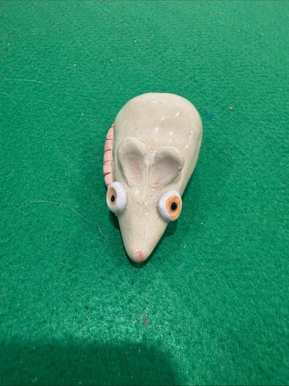 Handmade ceramic rat